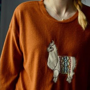 NWOT Orange Llama Sweatshirt