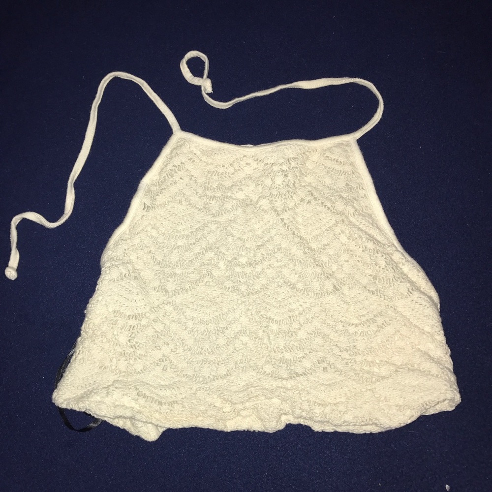 Cream laced halter