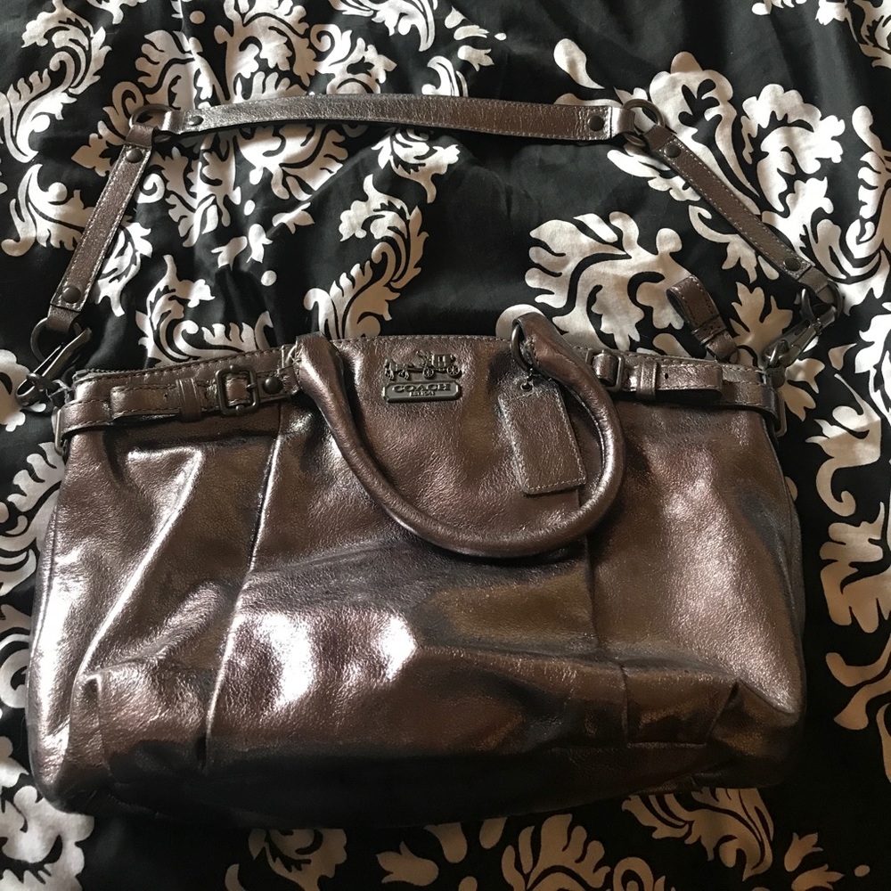 Silver Authentic Coach satchel