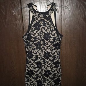 Black lace midi dress