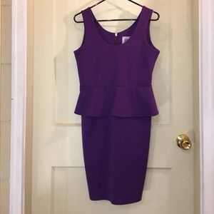 Purple peplum dress.