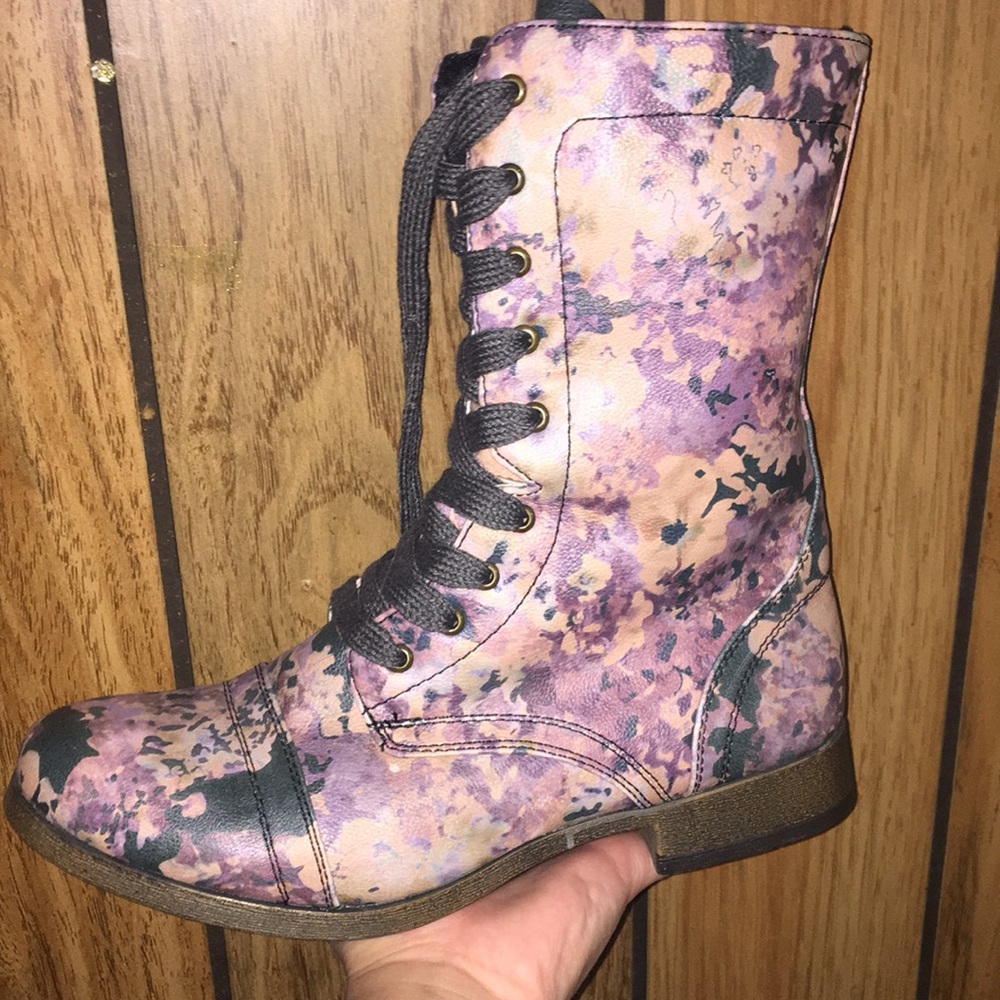 Floral ankle boots