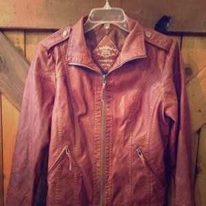 Brown faux leather jacket