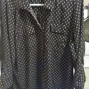 Notations poka dot shirt black with white poka dot