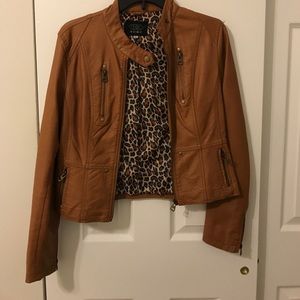 Faux Tan Leather Jacket