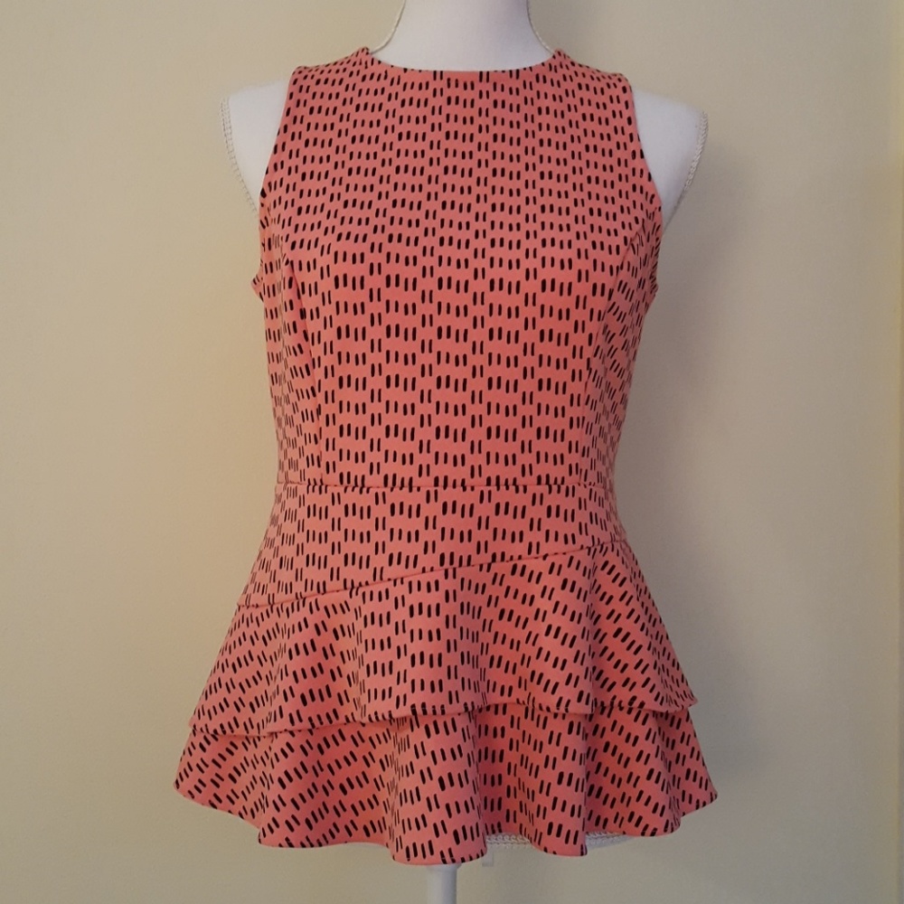 Worthington pink black peplum top