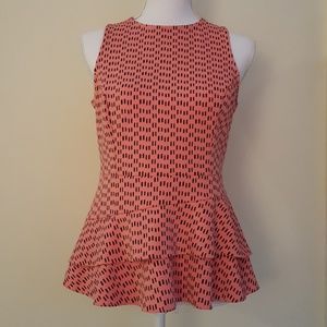 Worthington pink black peplum top