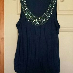 Elle brand navy sequin tank shirt