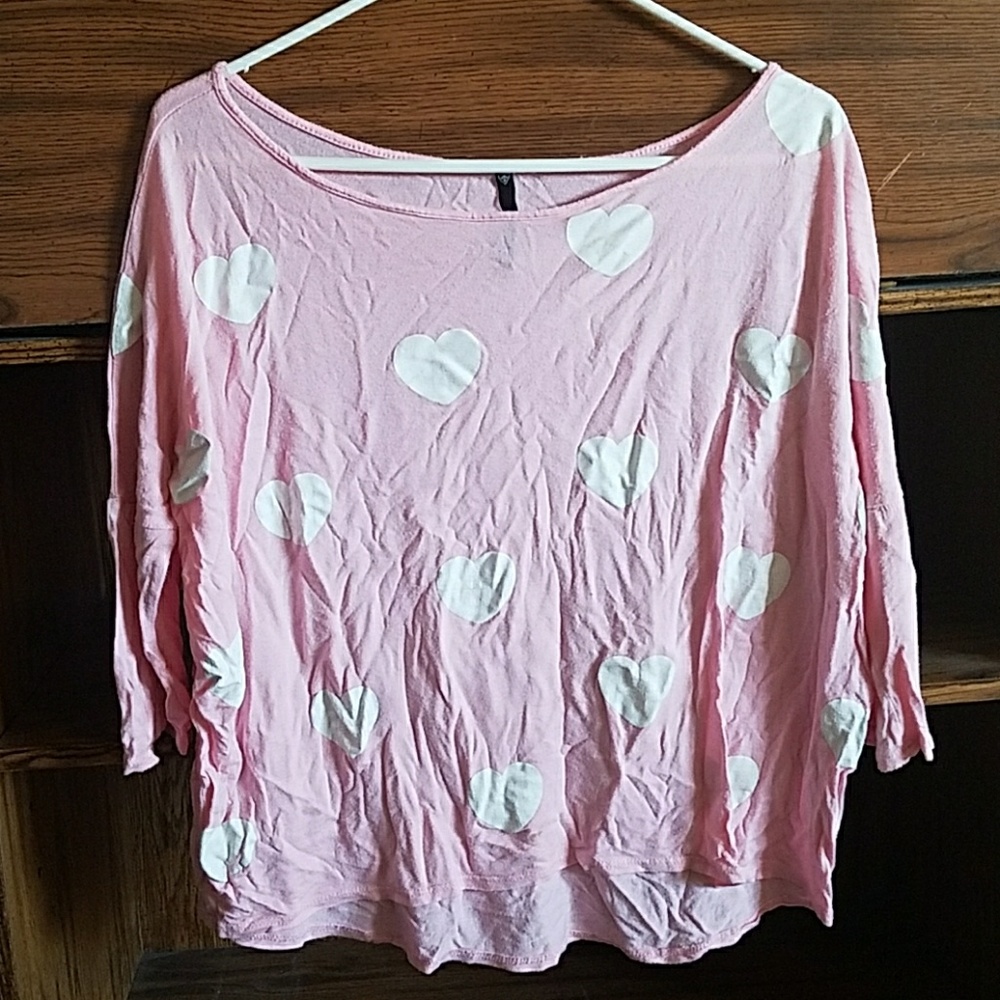 Pink Heart Pattern Tee