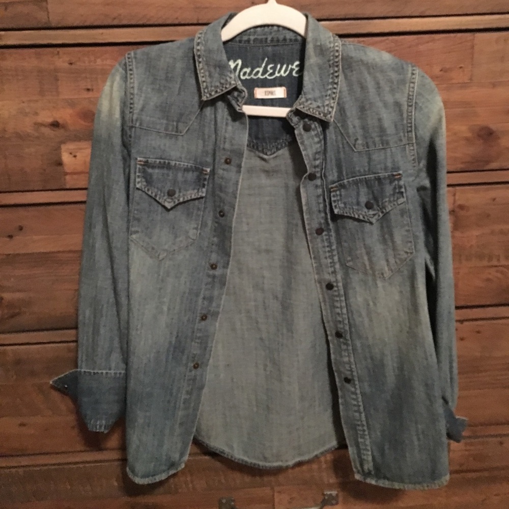 Madewell denim chambray top