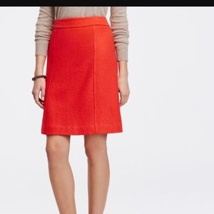 NWOT Ann Taylor boiled wool skirt in red.