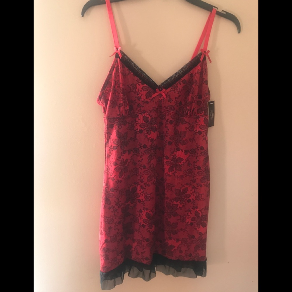 Sexy Red and Black Chemise Nightie