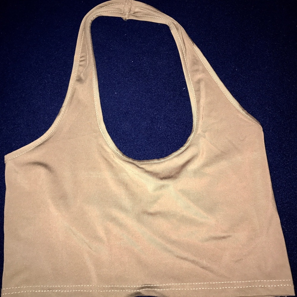 TAN HALTER TOP