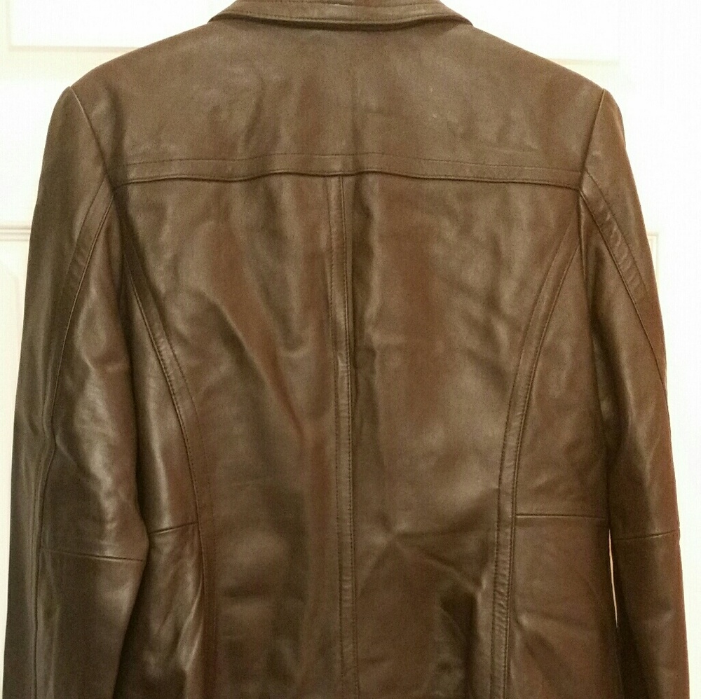 Sonoma lambskin leather fitted jacket
