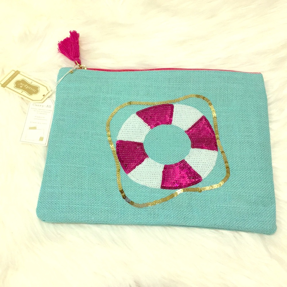 🏝Mud Pie Jute Carry-All Case (Life Preserver).🏝