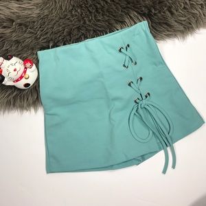Mini skorts with cross tie up