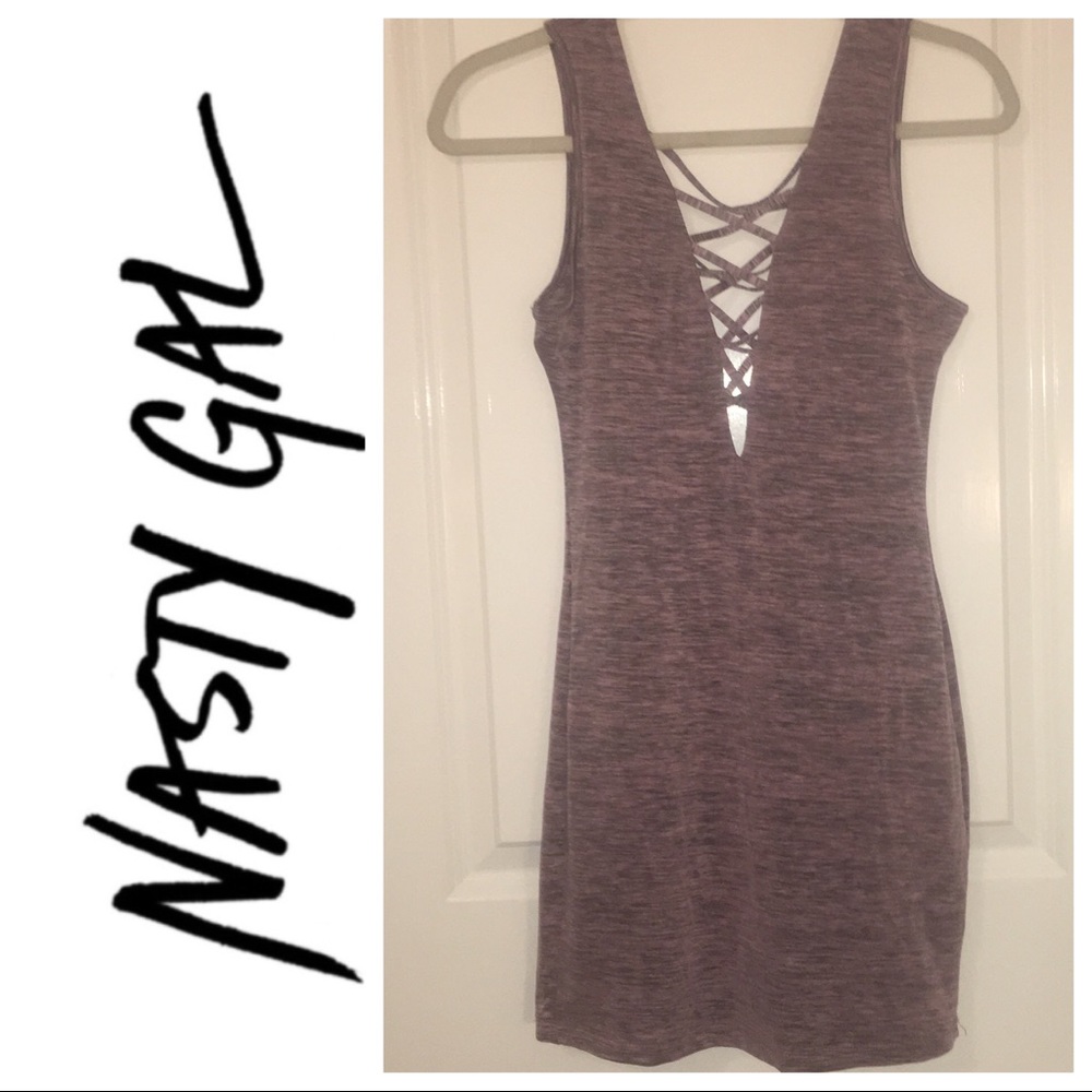 👄Nasty Gal👄Heathered Purple Mini Dress