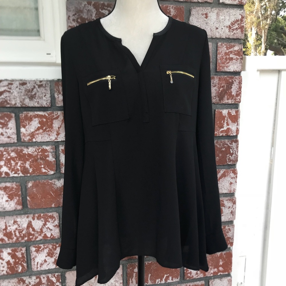 NWOT sheer black long sleeve top - Picture 2 of 7