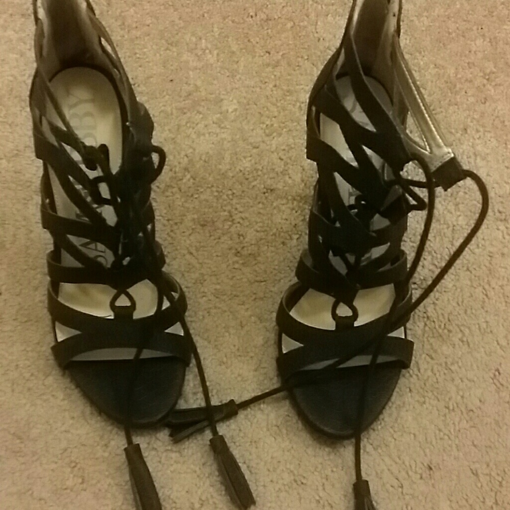 Strap up high heels