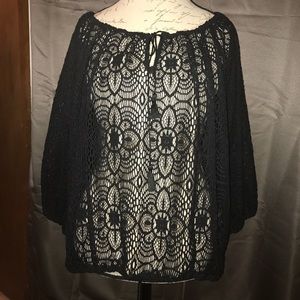 Black lacy blouse