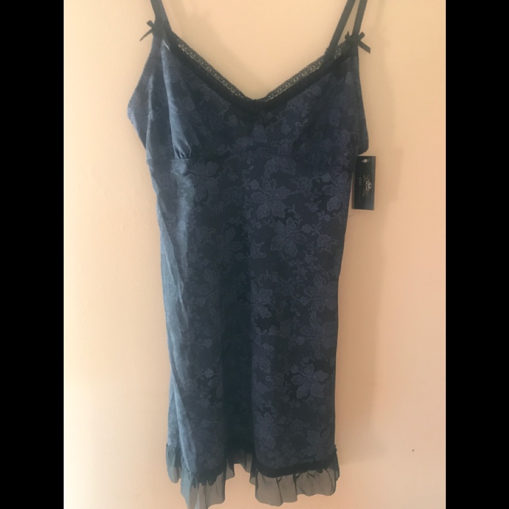 Sexy Silver/Black Chemise Nightie