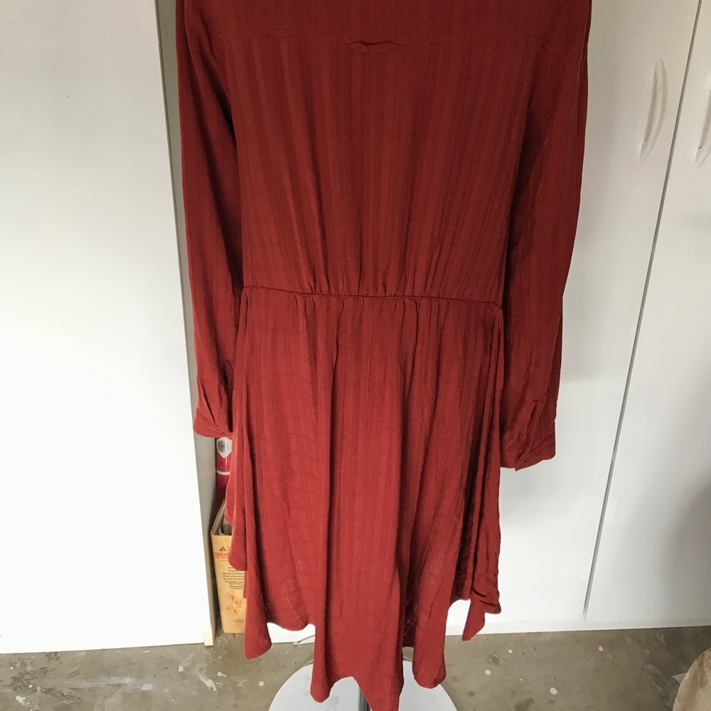 Maeve Anthropologie Rust Orange Butto Shirt SZ 8 - Picture 3 of 7