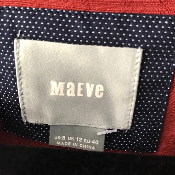 Maeve Anthropologie Rust Orange Butto Shirt SZ 8 - Picture 5 of 7