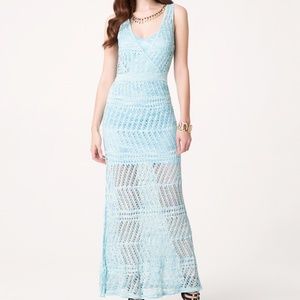 Bebe Women's Blue Pointelle Maxi Dress