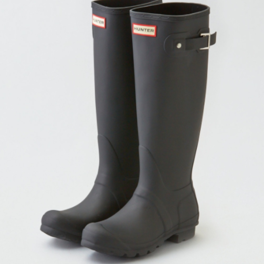 Matte Black Tall Hunter Rain Boots