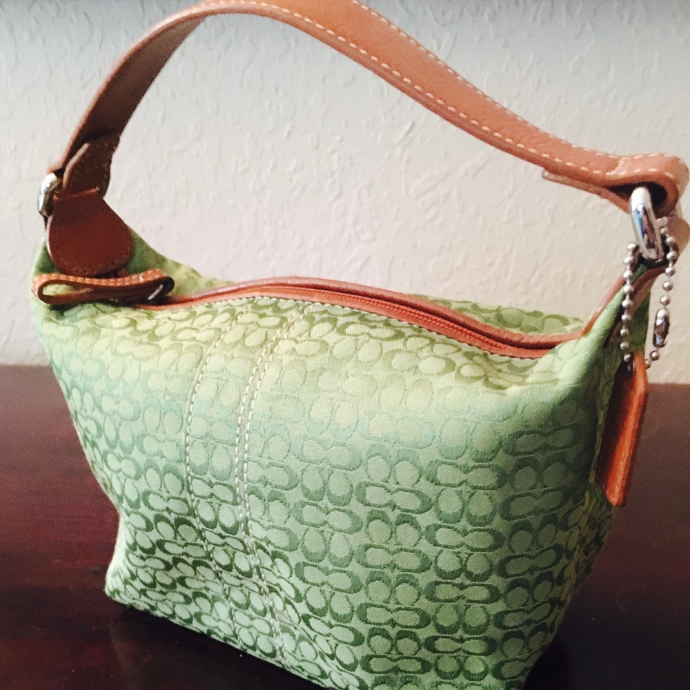Authentic Mini Coach Purse - Jacquard in Green