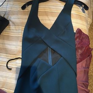 Teal colored long gown