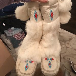 Gorgeous white rabbit fur mucklucks!