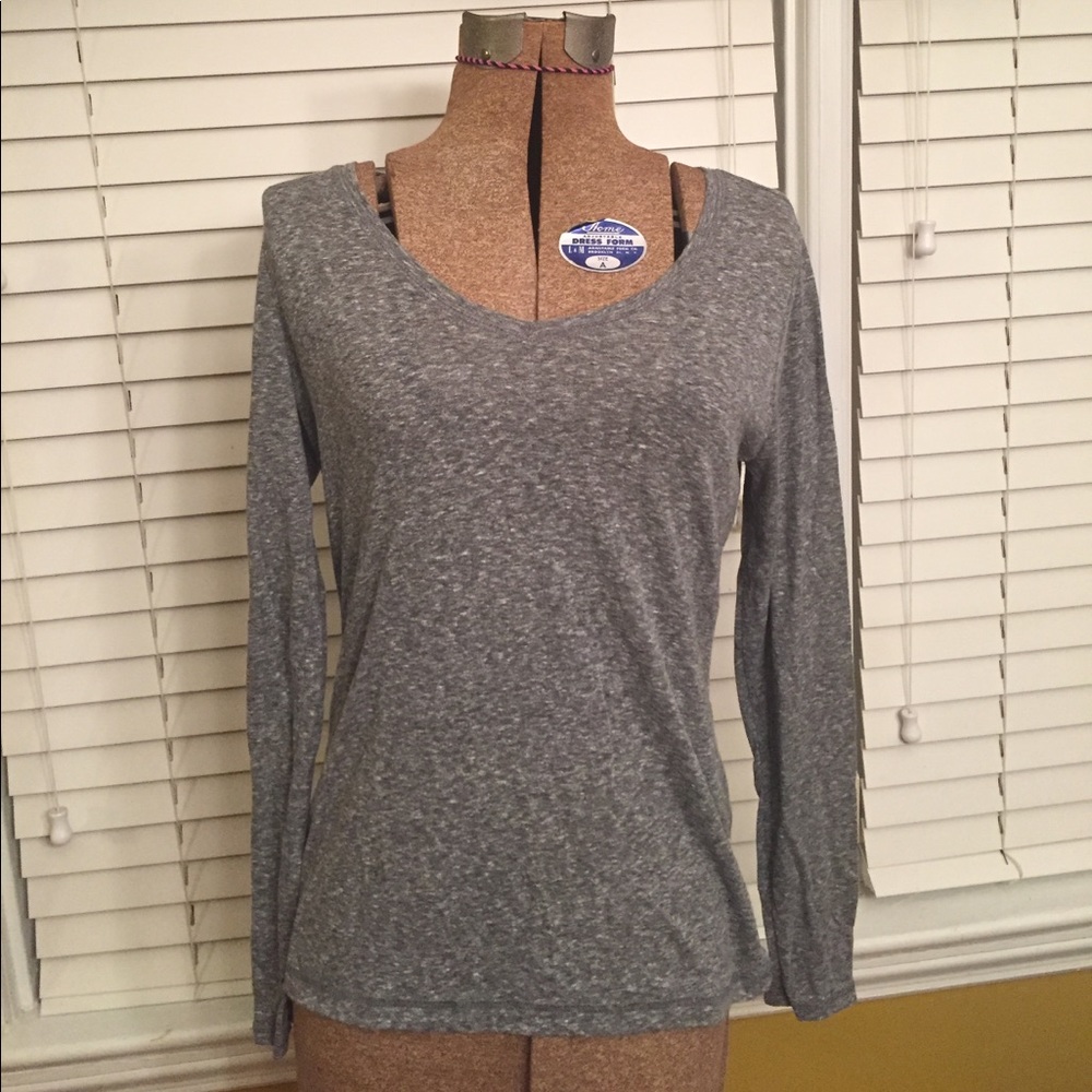 Long Sleeve Grey V-Neck