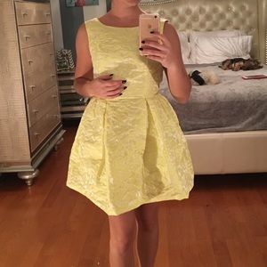 Yellow fit and super flare dress