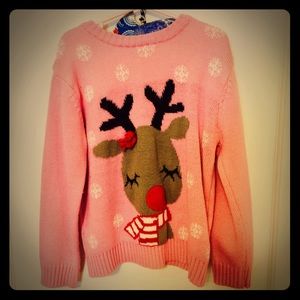 Girls 7-8 Reindeer sweater