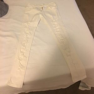 White pre-ripped jeans