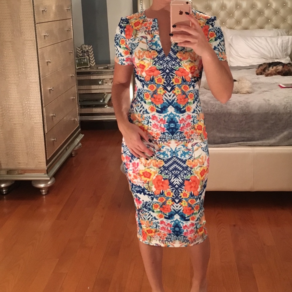 Colorful midi dress