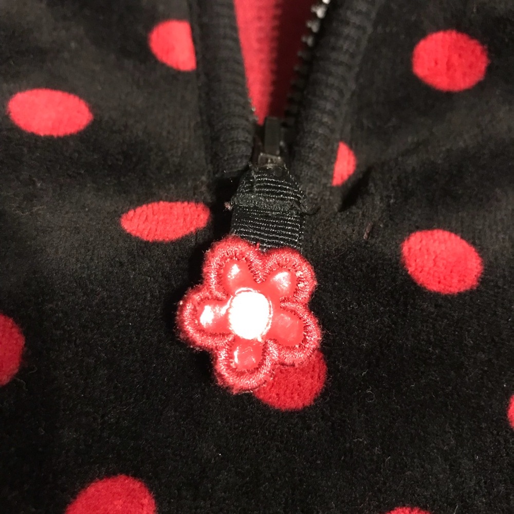 GYMBOREE Velour Style Polka Dot Hoodie Dress - Picture 2 of 6