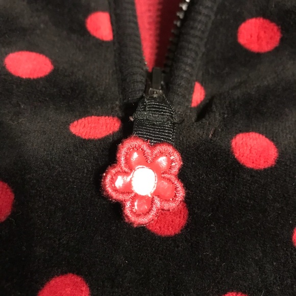 GYMBOREE Velour Style Polka Dot Hoodie Dress - Picture 2 of 6