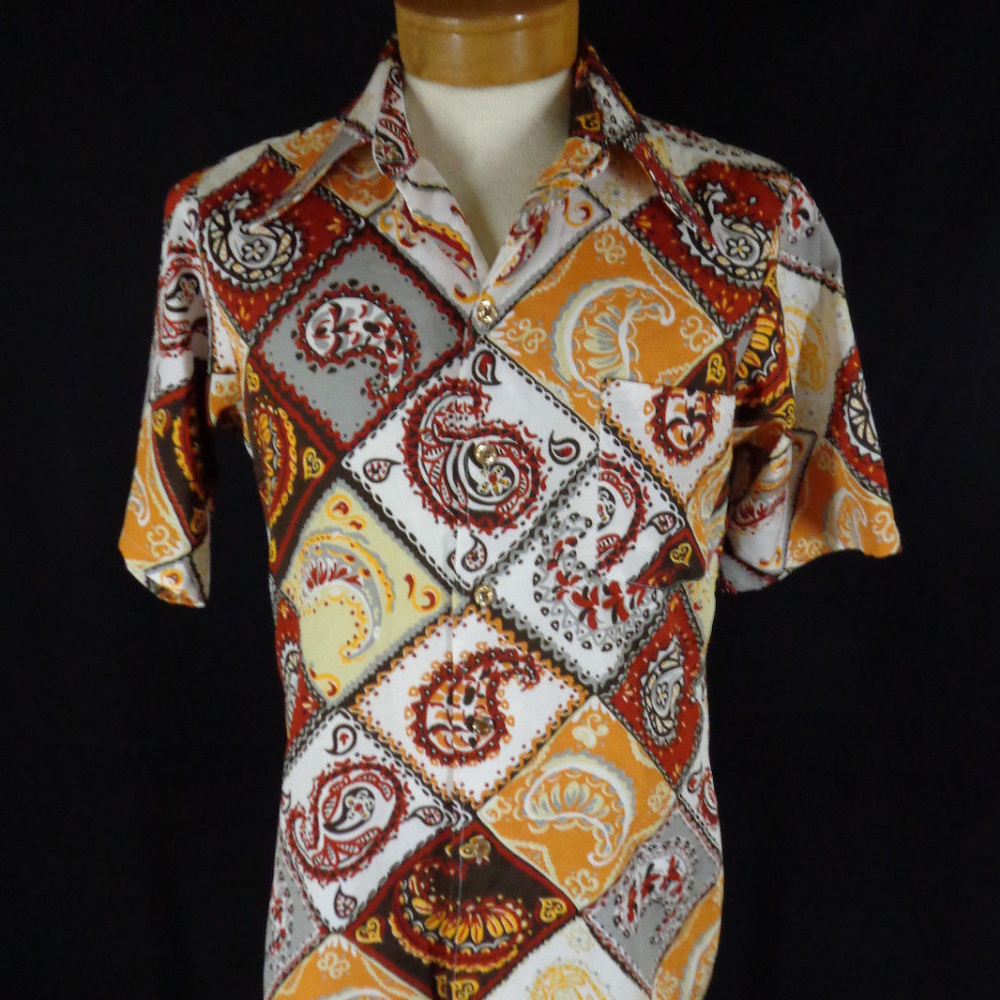 JC Penny Abstract Paisley Classic Hawaiian Shirt