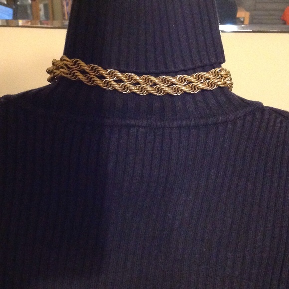 Necklace/Belt - Gold Tone imitation Pearl cable - Picture 2 of 4