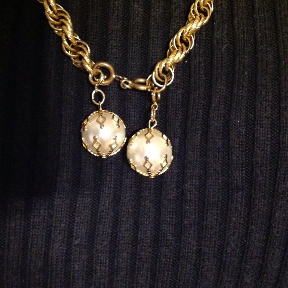 Necklace/Belt - Gold Tone imitation Pearl cable - Picture 3 of 4