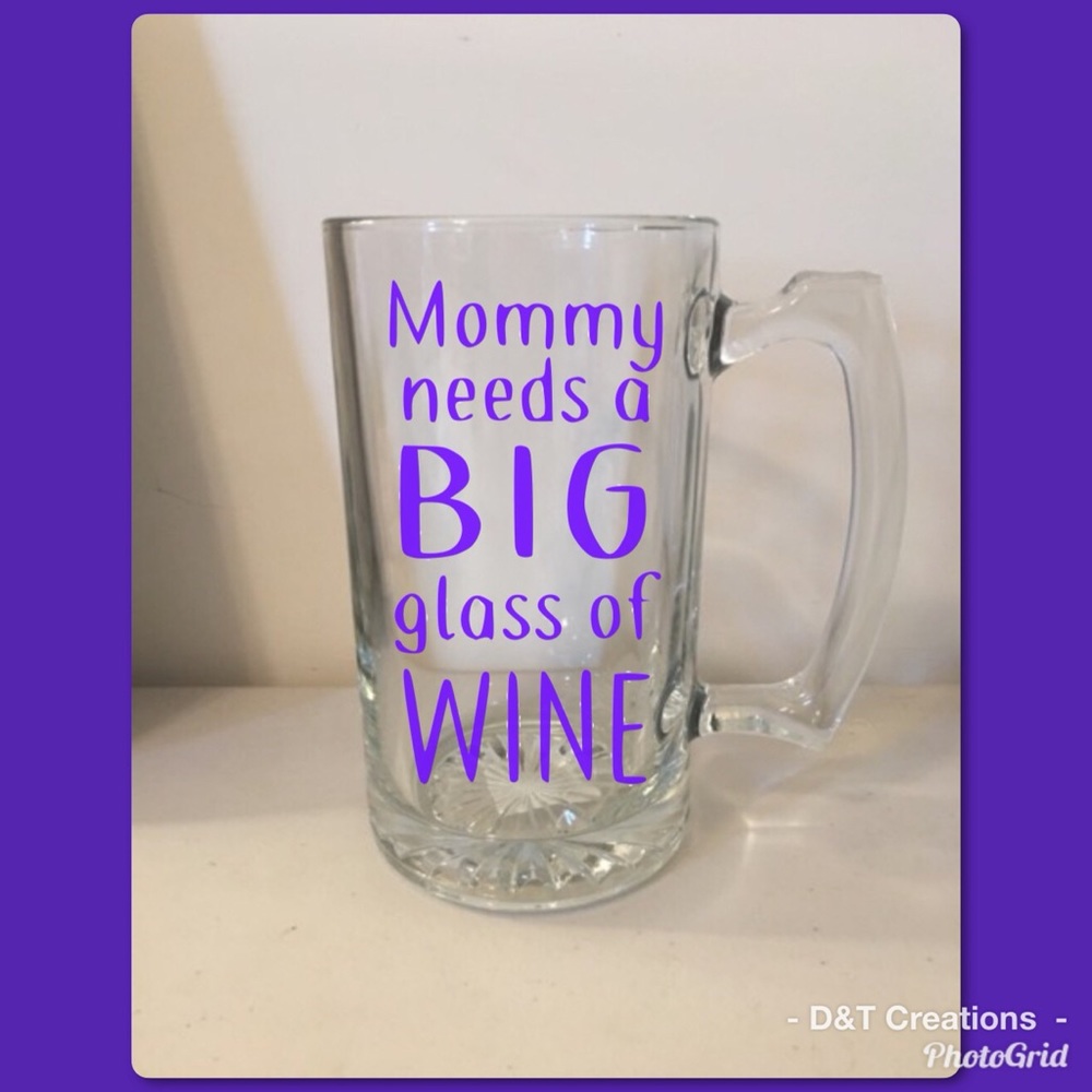 Big glass of wine beer mug