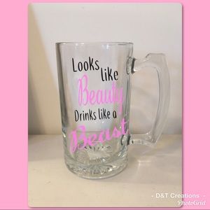 Beauty drinks like a beast beer mug