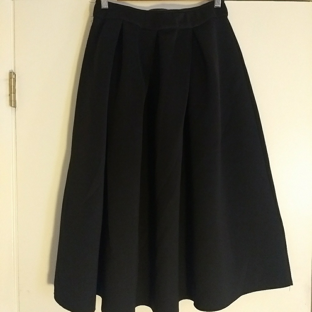 Knee length black circle skirt
