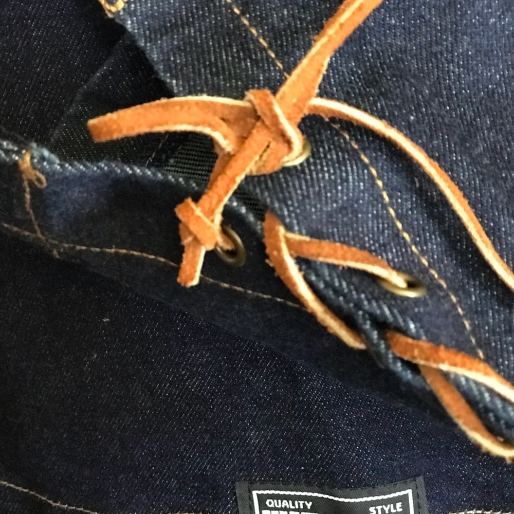 “WATCH LA “ Jean Jacker lace up detail - Picture 6 of 8