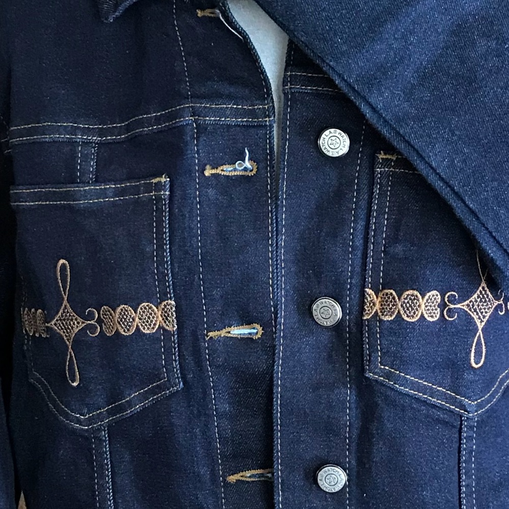 “WATCH LA “ Jean Jacker lace up detail - Picture 7 of 8