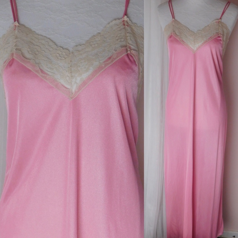 Vintage Stardust Lingerie Pink Gown Medium M