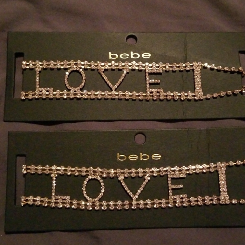Bebe Love gold choker necklace