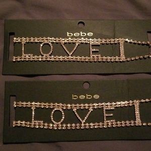 Bebe Love gold choker necklace